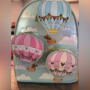 Loungefly Mickey Mint and Pink Hot Air Balloon Backpack